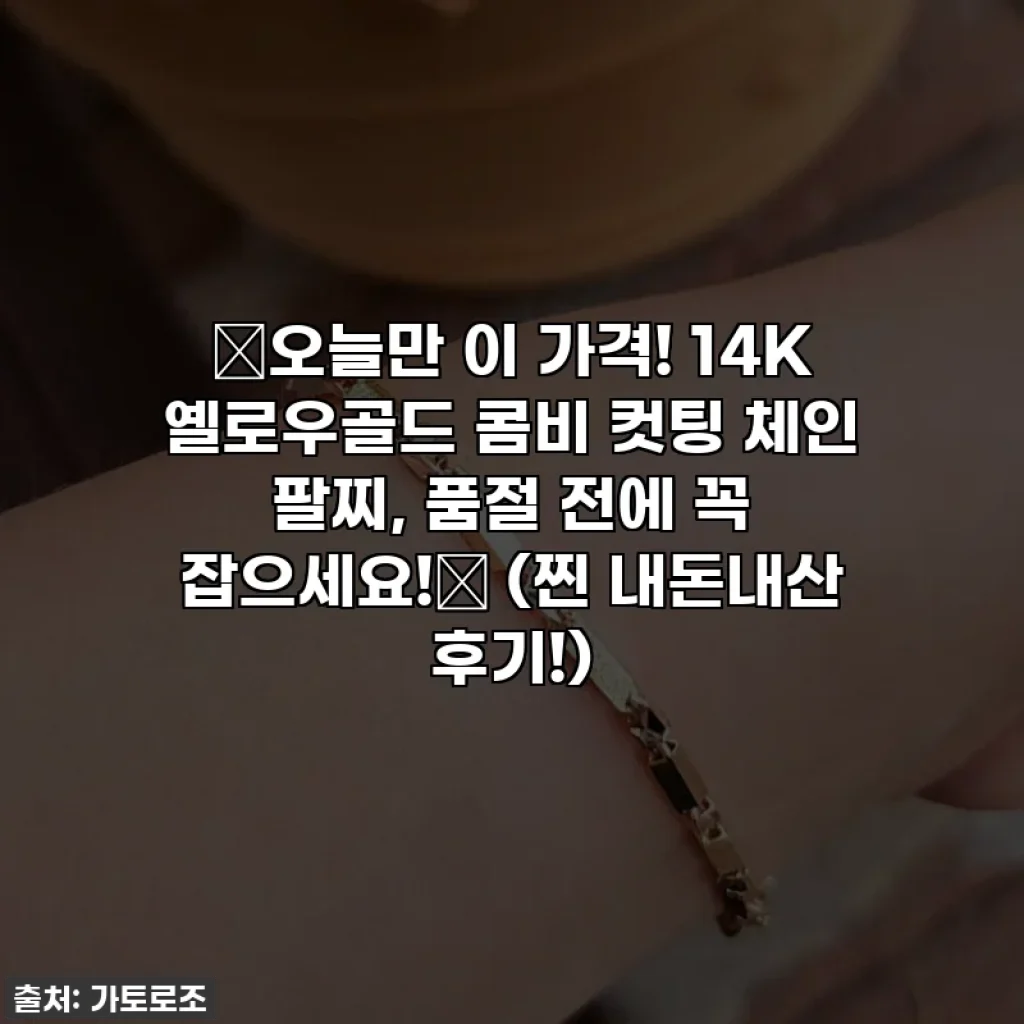 ✨오늘만 이 가격! 14K 옐로우골드 콤비 컷팅 체인 팔찌, 품절 전에 꼭 잡으세요!💎 (찐 내돈내산 후기!)