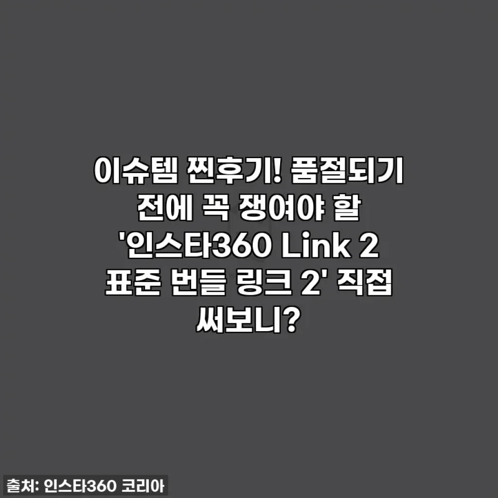 이슈템 찐후기! 품절되기 전에 꼭 쟁여야 할 '인스타360 Link 2 표준 번들 링크 2' 직접 써보니?