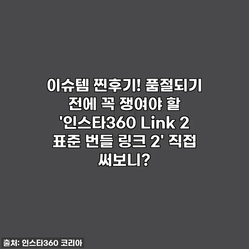 이슈템 찐후기! 품절되기 전에 꼭 쟁여야 할 '인스타360 Link 2 표준 번들 링크 2' 직접 써보니?