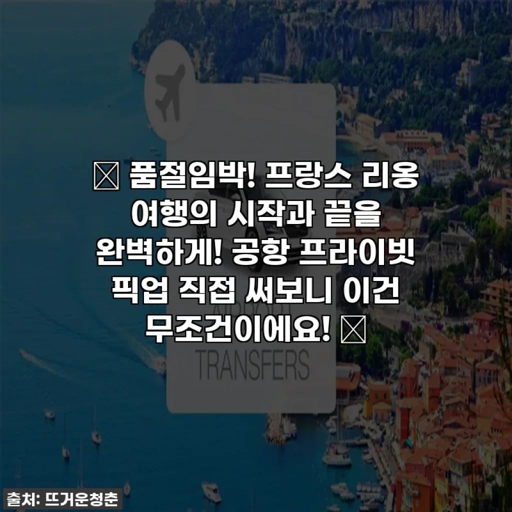 ✨ 품절임박! 프랑스 리옹 여행의 시작과 끝을 완벽하게! 공항 프라이빗 픽업 직접 써보니 이건 무조건이에요! ✨