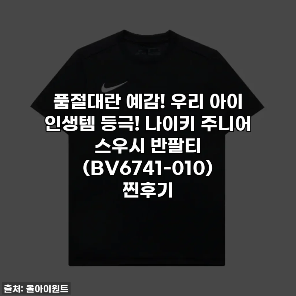 품절대란 예감! 우리 아이 인생템 등극! 나이키 주니어 스우시 반팔티 (BV6741-010) 찐후기