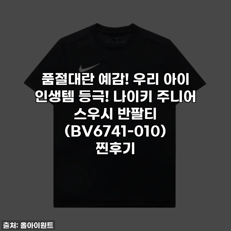 품절대란 예감! 우리 아이 인생템 등극! 나이키 주니어 스우시 반팔티 (BV6741-010) 찐후기