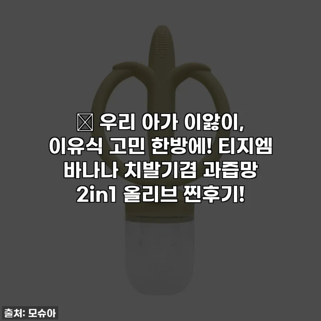 👶 우리 아가 이앓이, 이유식 고민 한방에! 티지엠 바나나 치발기겸 과즙망 2in1 올리브 찐후기!