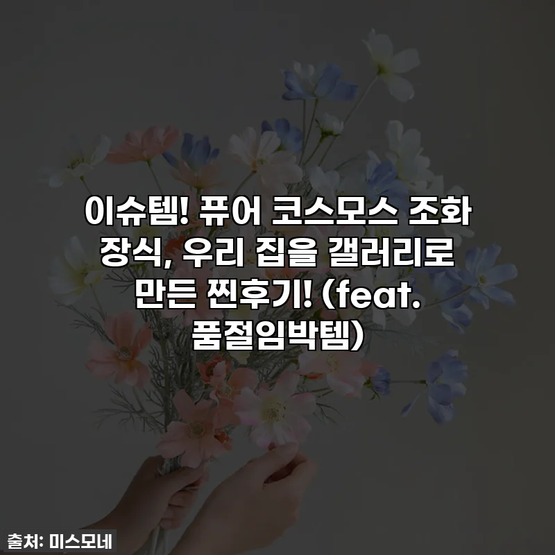 이슈템! 퓨어 코스모스 조화 장식, 우리 집을 갤러리로 만든 찐후기! (feat. 품절임박템)