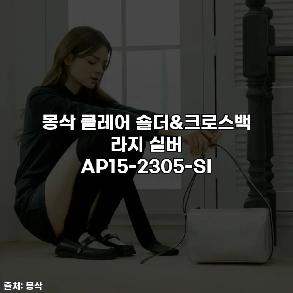 몽삭 클레어 숄더&크로스백 라지 실버 AP15-2305-SI