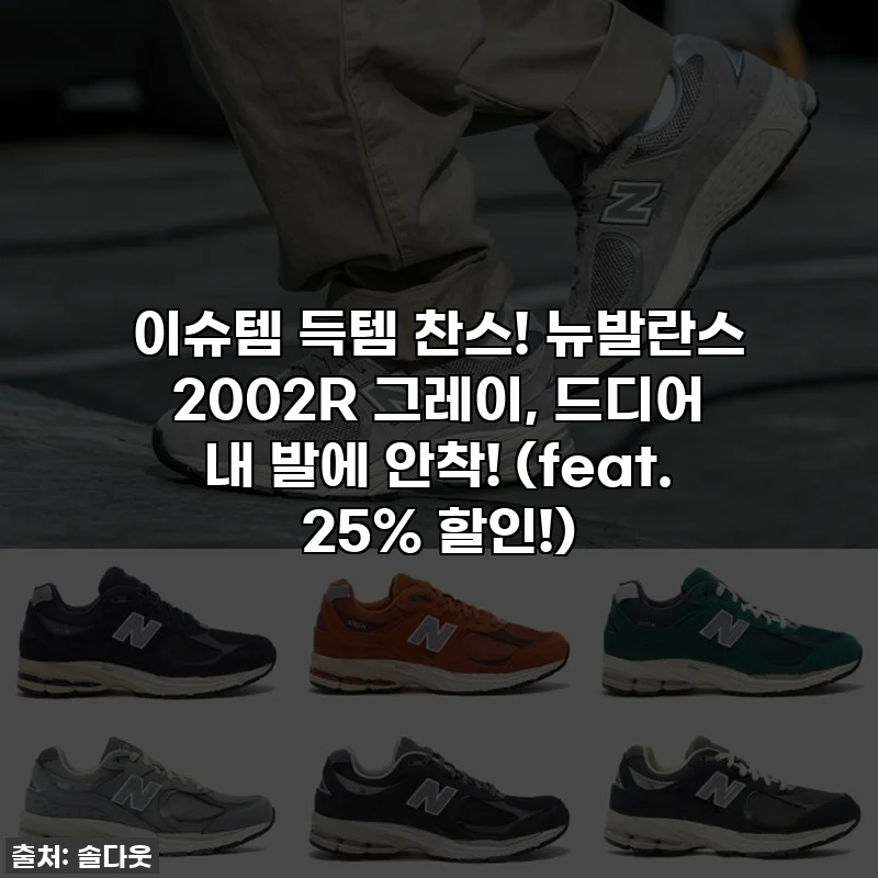이슈템 득템 찬스! 뉴발란스 2002R 그레이, 드디어 내 발에 안착! (feat. 25% 할인!)