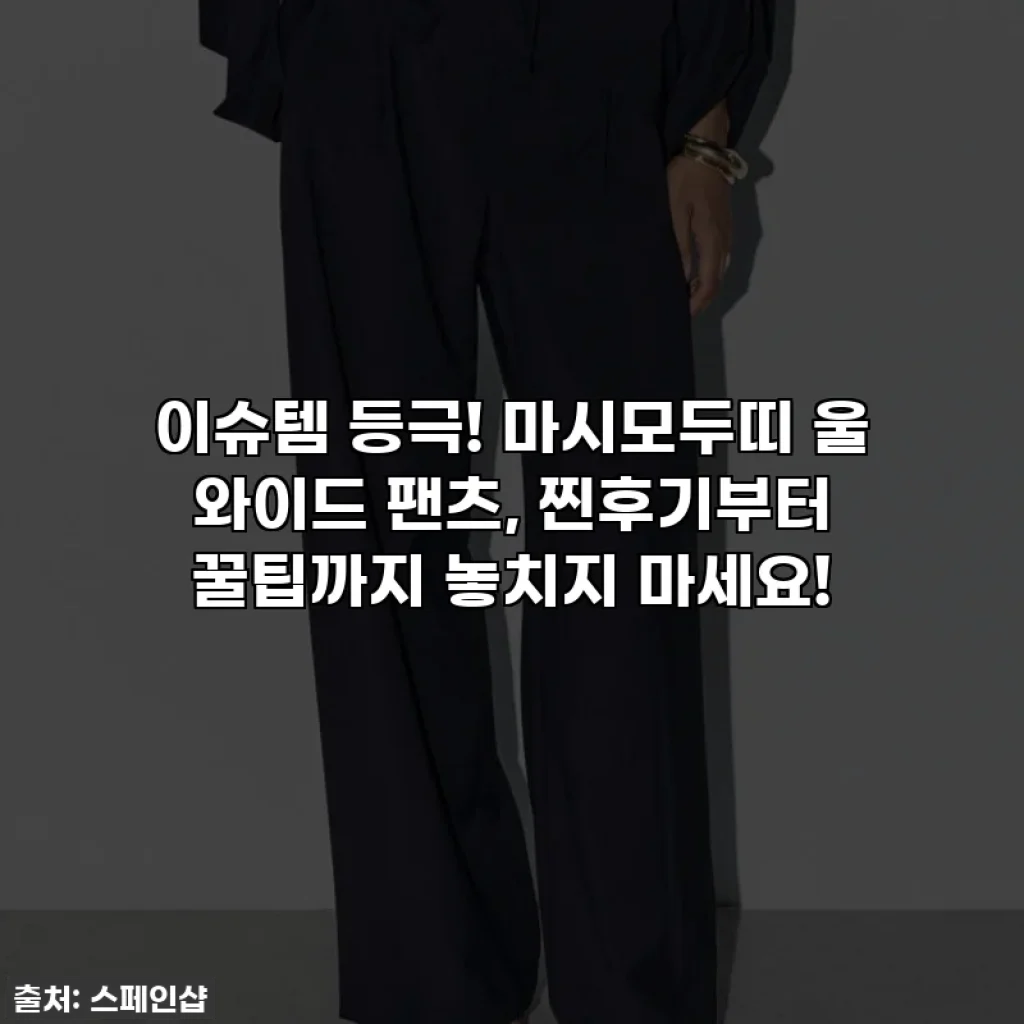 이슈템 등극! 마시모두띠 울 와이드 팬츠, 찐후기부터 꿀팁까지 놓치지 마세요!