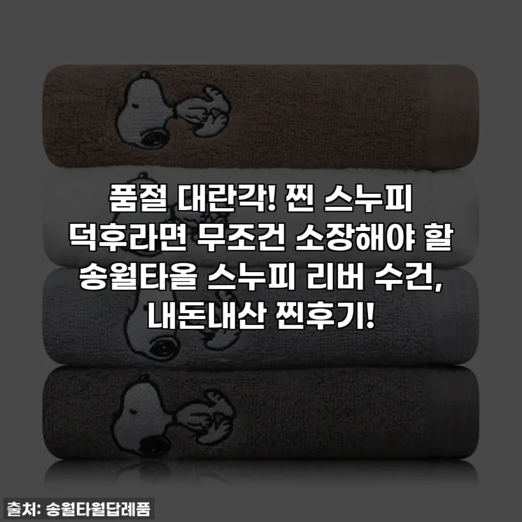 품절 대란각! 찐 스누피 덕후라면 무조건 소장해야 할 송월타올 스누피 리버 수건, 내돈내산 찐후기!