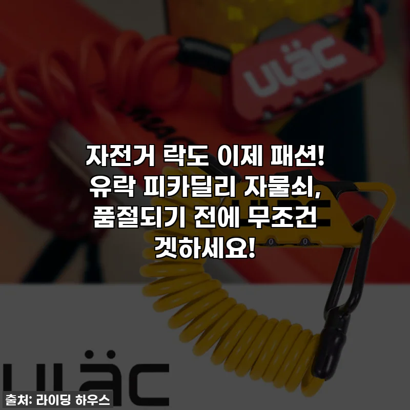 자전거 락도 이제 패션! 유락 피카딜리 자물쇠, 품절되기 전에 무조건 겟하세요!