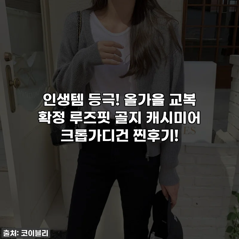 인생템 등극! 올가을 교복 확정 루즈핏 골지 캐시미어 크롭가디건 찐후기!