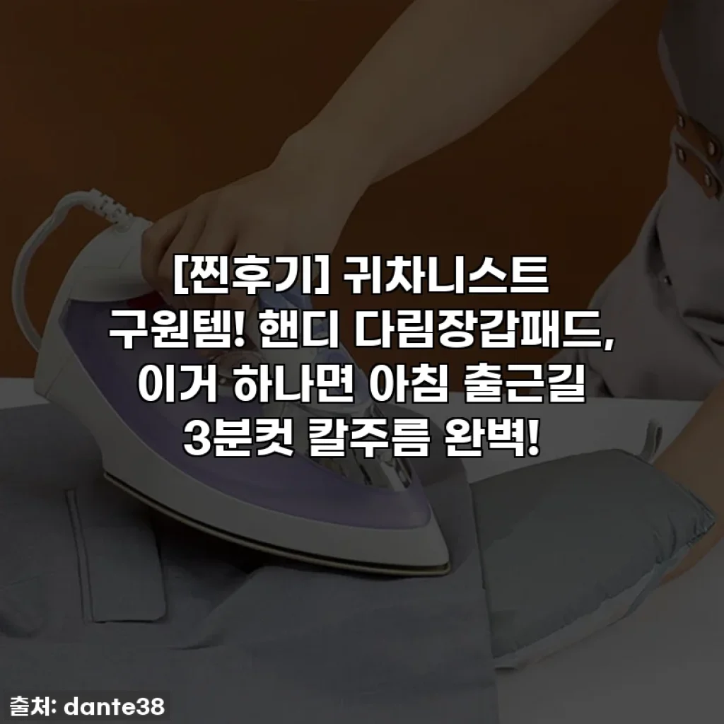 [찐후기] 귀차니스트 구원템! 핸디 다림장갑패드, 이거 하나면 아침 출근길 3분컷 칼주름 완벽!
