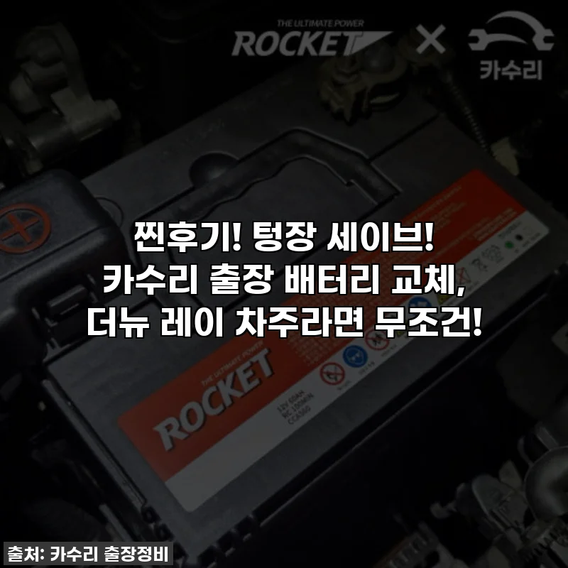 찐후기! 텅장 세이브! 카수리 출장 배터리 교체, 더뉴 레이 차주라면 무조건!