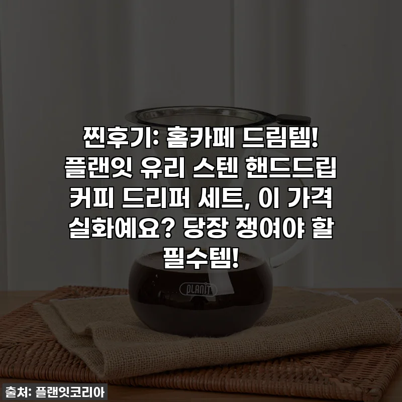 찐후기: 홈카페 드림템! 플랜잇 유리 스텐 핸드드립 커피 드리퍼 세트, 이 가격 실화예요? 당장 쟁여야 할 필수템!