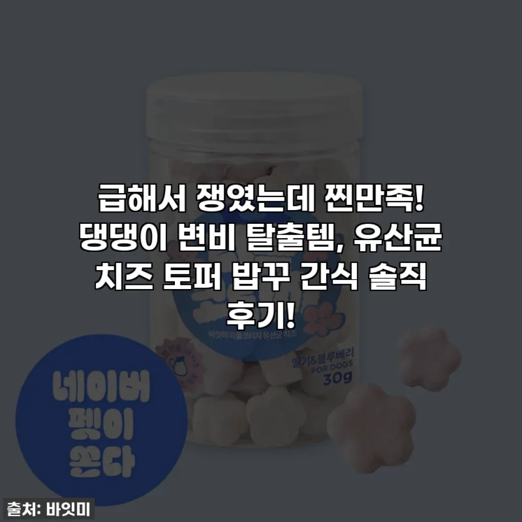 급해서 쟁였는데 찐만족! 댕댕이 변비 탈출템, 유산균 치즈 토퍼 밥꾸 간식 솔직 후기!