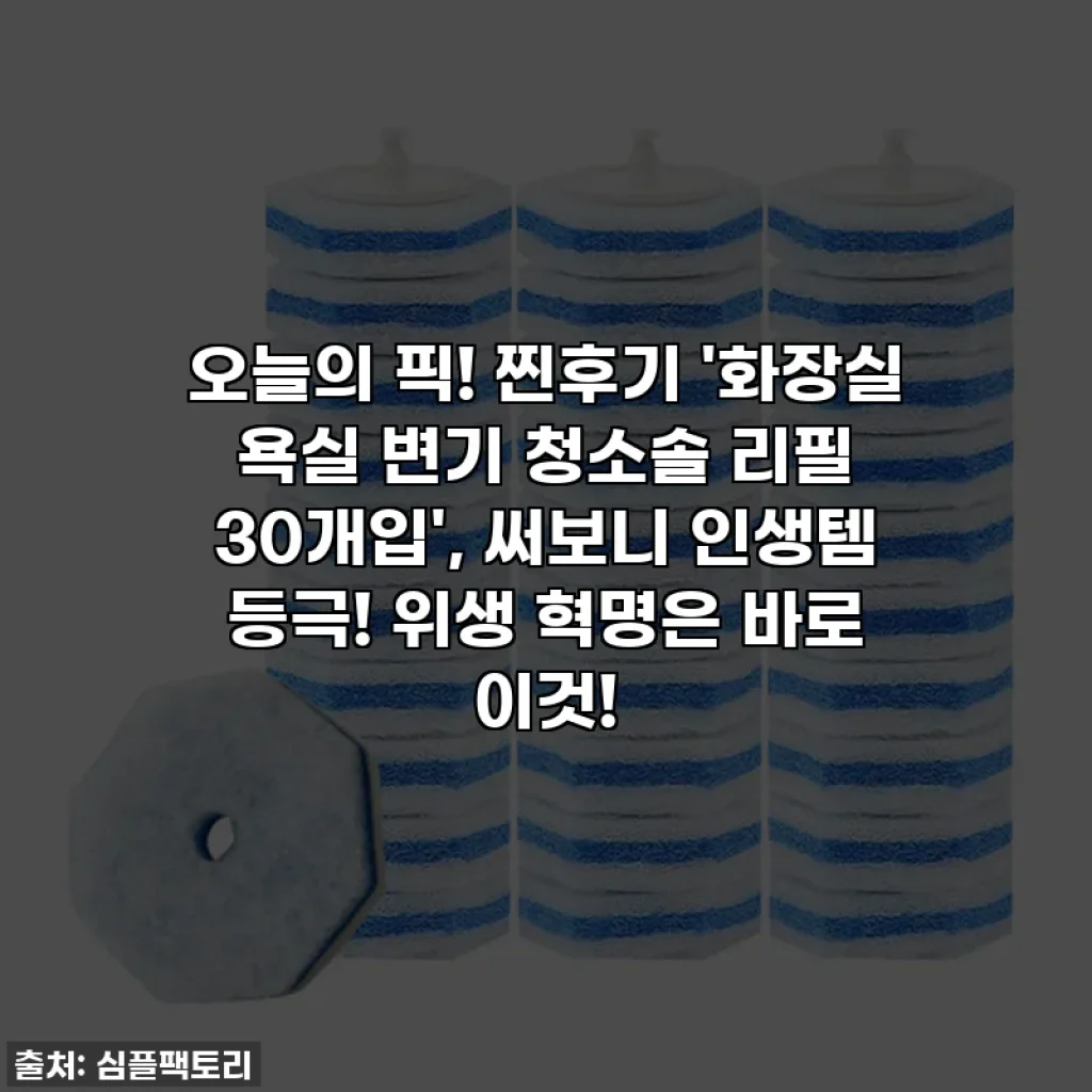 오늘의 픽! 찐후기 '화장실 욕실 변기 청소솔 리필 30개입', 써보니 인생템 등극! 위생 혁명은 바로 이것!