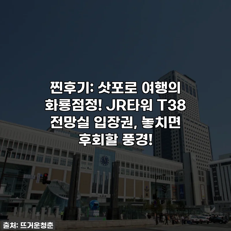 찐후기: 삿포로 여행의 화룡점정! JR타워 T38 전망실 입장권, 놓치면 후회할 풍경!