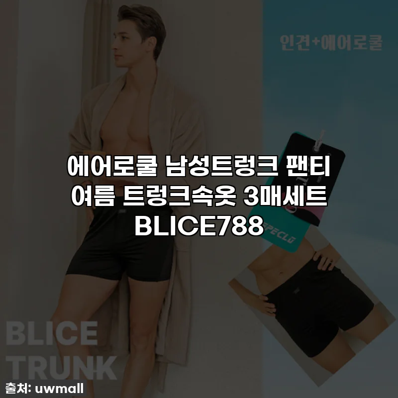 에어로쿨 남성트렁크 팬티 여름 트렁크속옷 3매세트 BLICE788