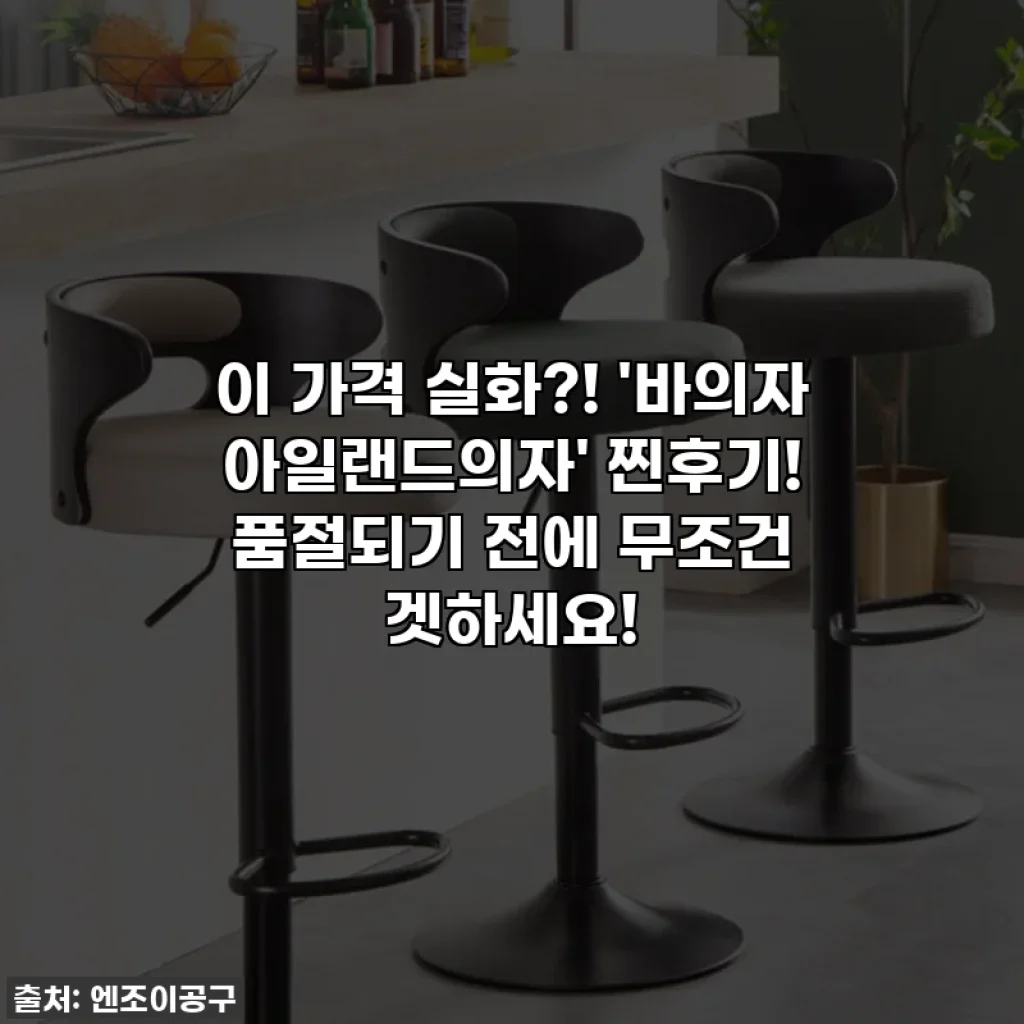 이 가격 실화?! '바의자 아일랜드의자' 찐후기! 품절되기 전에 무조건 겟하세요!