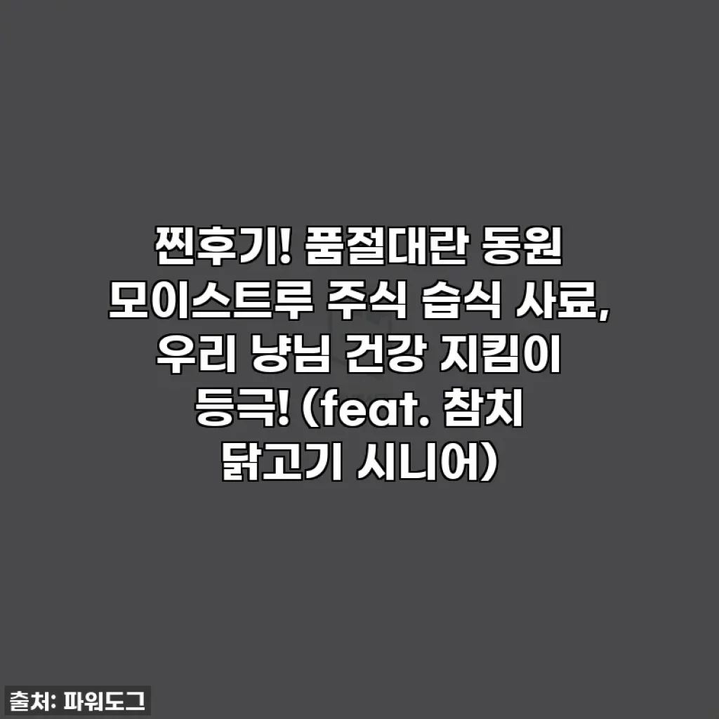 찐후기! 품절대란 동원 모이스트루 주식 습식 사료, 우리 냥님 건강 지킴이 등극! (feat. 참치 닭고기 시니어)