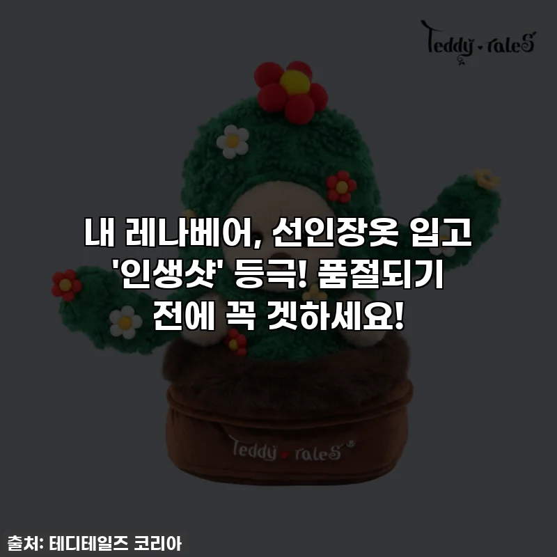 내 레나베어, 선인장옷 입고 '인생샷' 등극! ✨ 품절되기 전에 꼭 겟하세요!