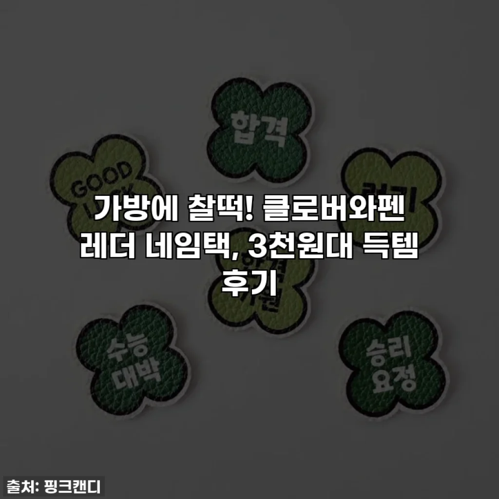 ✨ 가방에 찰떡! 클로버와펜 레더 네임택, 3천원대 득템 후기 ✨