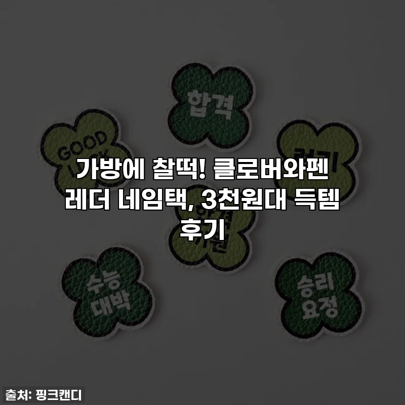 ✨ 가방에 찰떡! 클로버와펜 레더 네임택, 3천원대 득템 후기 ✨