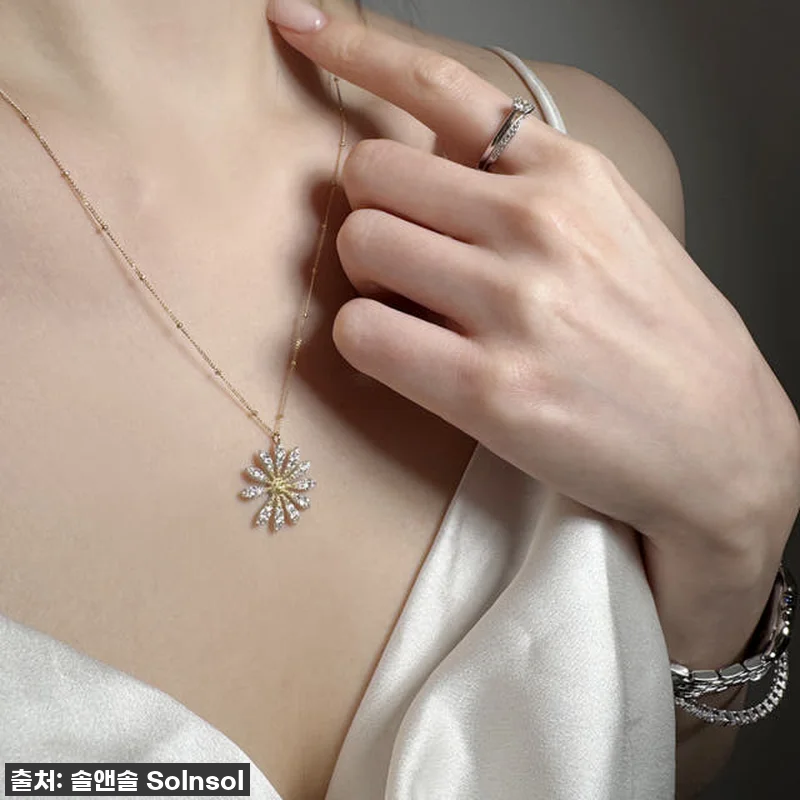 14k 데이지 플라워 목걸이, 빛나는 관련 이미지 6