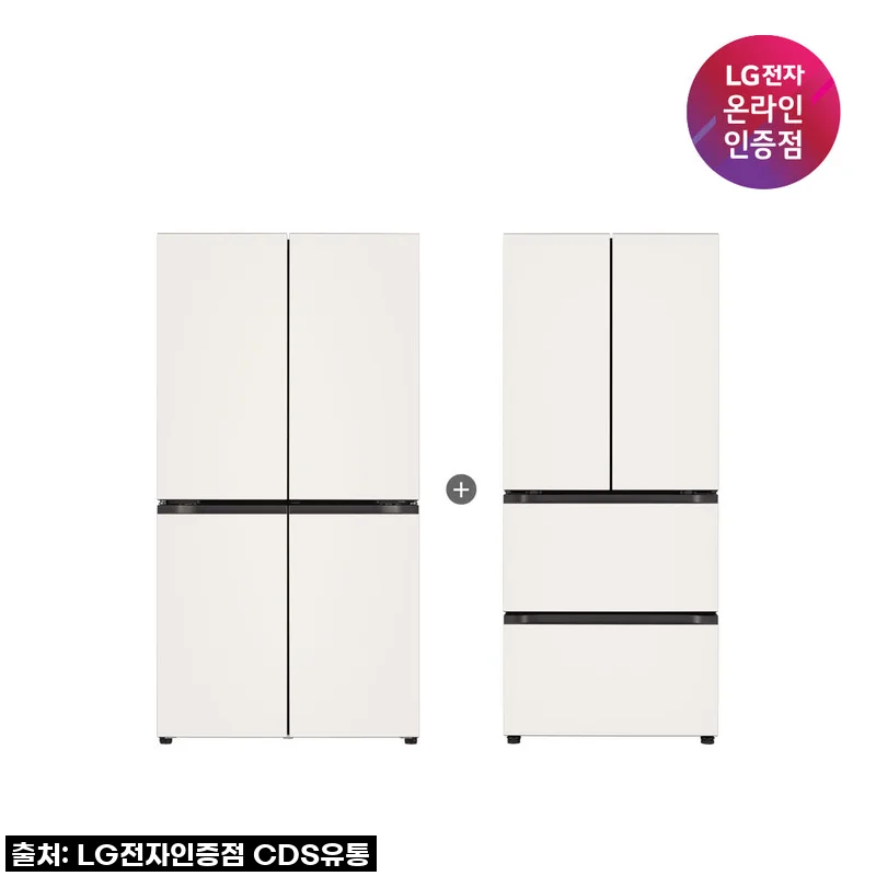LG 오브제컬렉션 냉장고 + 김치톡톡, 주방을 화사하게 바꾸는 마법 같은 선택! (T875MEE111 + Z408MEEF23)