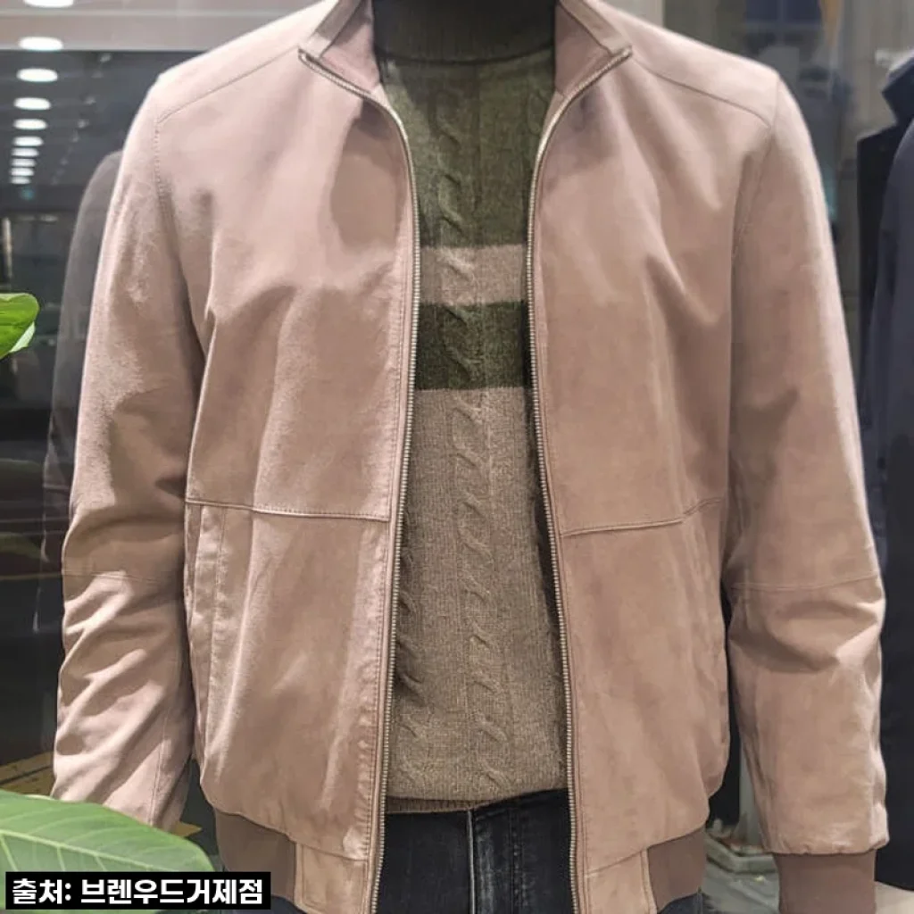 남친룩 완성! 코오롱 브렌우드 고트스웨이드 산양가죽 블루종, 이 가격 실화인가요?