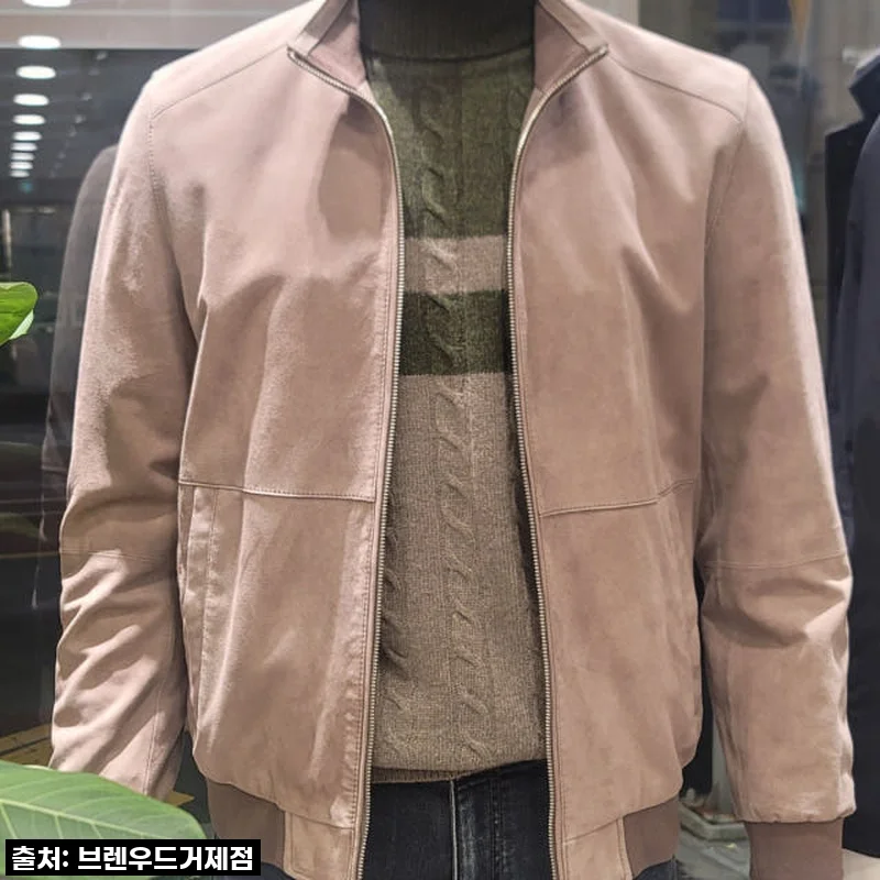 남친룩 완성! 코오롱 브렌우드 고트스웨이드 산양가죽 블루종, 이 가격 실화인가요?