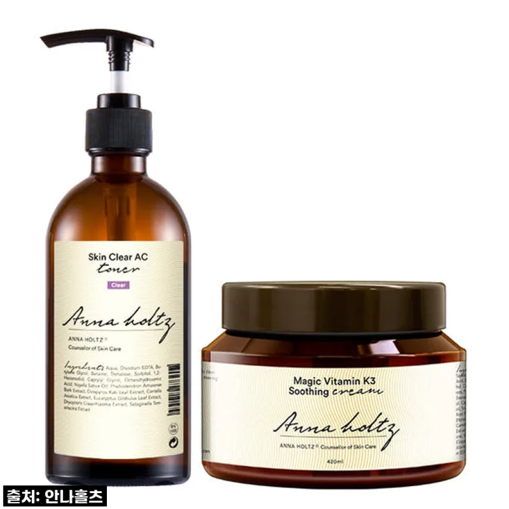 안나홀츠 여성 여자 문제성피부 스킨 300ml 문제성피부 크림 420g 2종 세트 피지 개기름 화장품