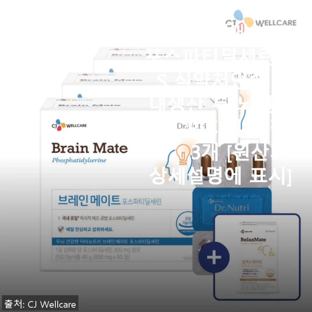 CJ브레인메이트 포스파티딜세린 PS 2개월 사용후기, 두뇌 건강과 집중력 관리에 효과적