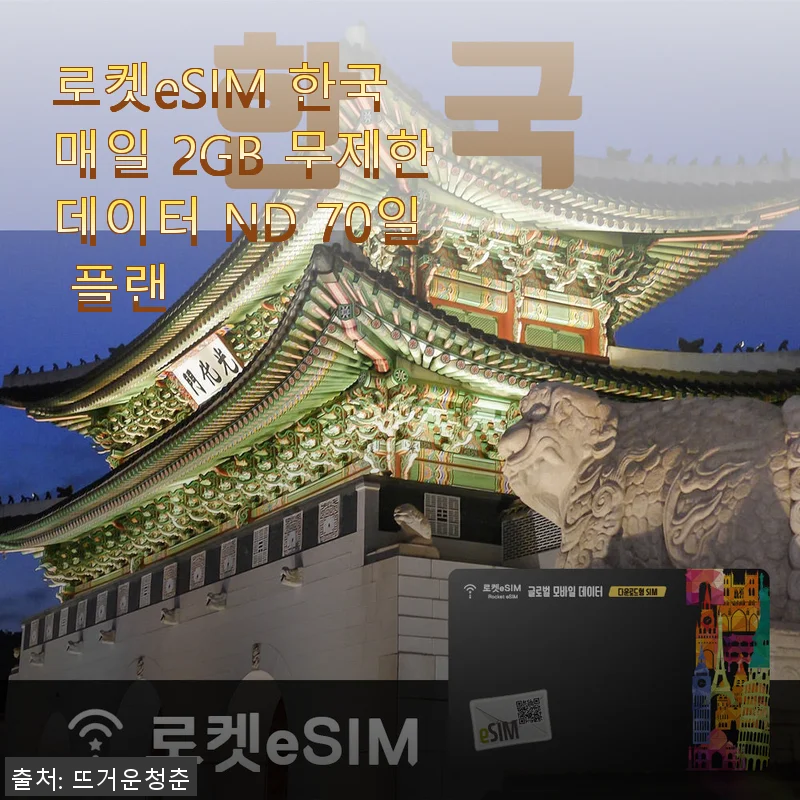 로켓eSIM 한국 매일 2GB 무제한데이터 ND 70일 플랜 사용후기