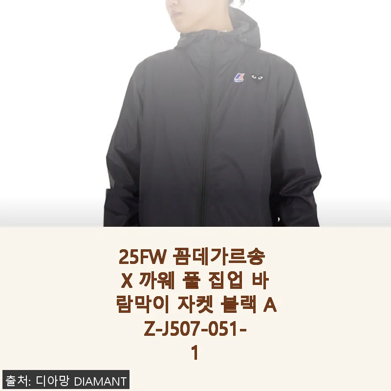 25FW 꼼데가르송 X 까웨 풀 집업 바람막이 자켓 블랙 사용후기