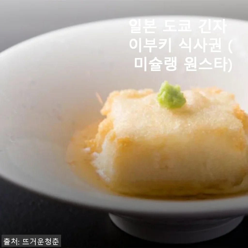 일본 도쿄 긴자 이부키 식사권 미슐랭 원스타, 직접 경험한 특별한 미식 여행