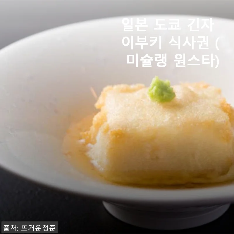 일본 도쿄 긴자 이부키 식사권 미슐랭 원스타, 직접 경험한 특별한 미식 여행