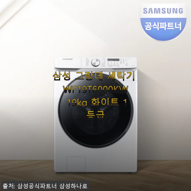삼성 그랑데 세탁기 WF19T6000KW 19kg 화이트 사용후기와 제품소개