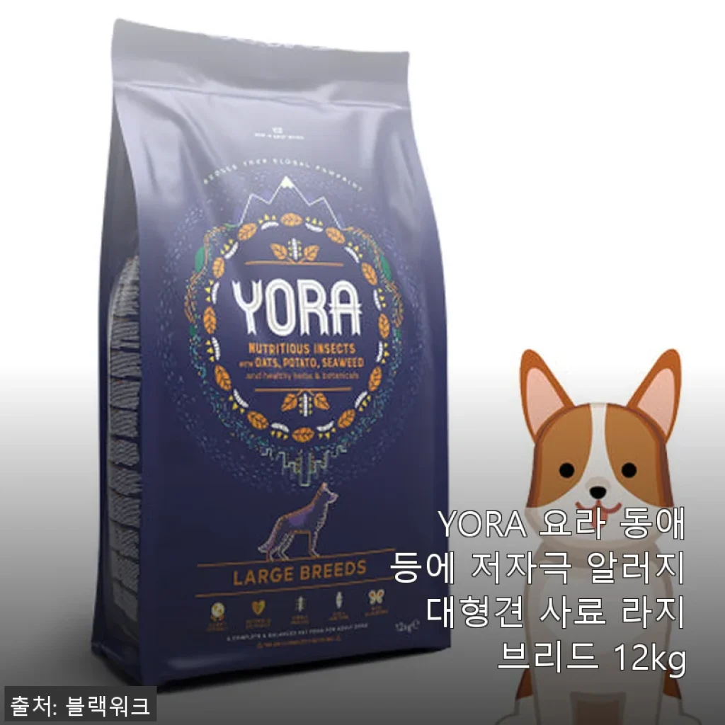 YORA 요라 동애등에 저자극 알러지 대형견 사료 라지브리드 12kg 사용 후기