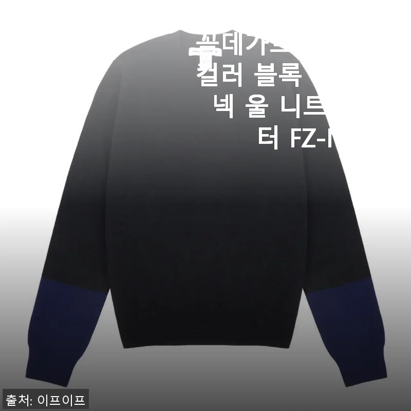 꼼데가르송 블랙 컬러 블록 라운드넥 울 니트 스웨터 사용후기