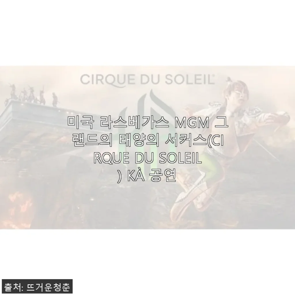 미국 라스베가스 MGM 그랜드 태양의 서커스 KÀ 공연 관람 후기