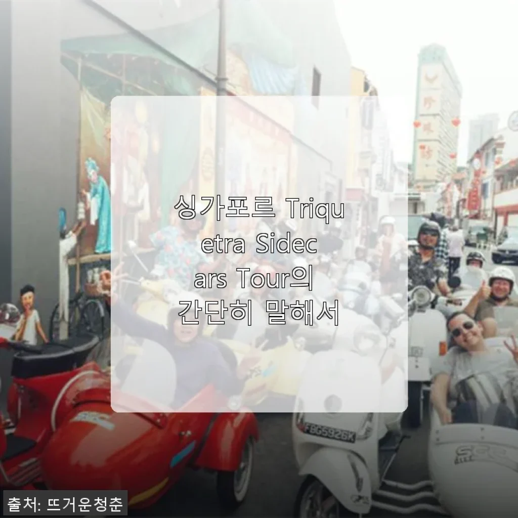 싱가포르 Triquetra Sidecars Tour 사용후기 및 상세 소개