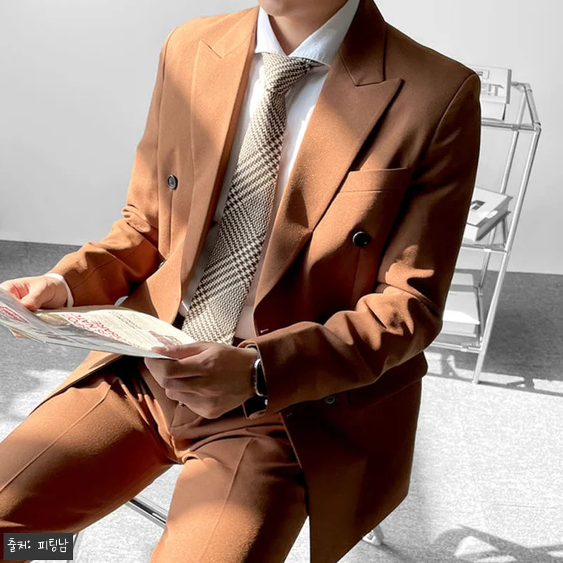 남자 제프리스 봄 가을 더블 버튼 블 관련 이미지 3