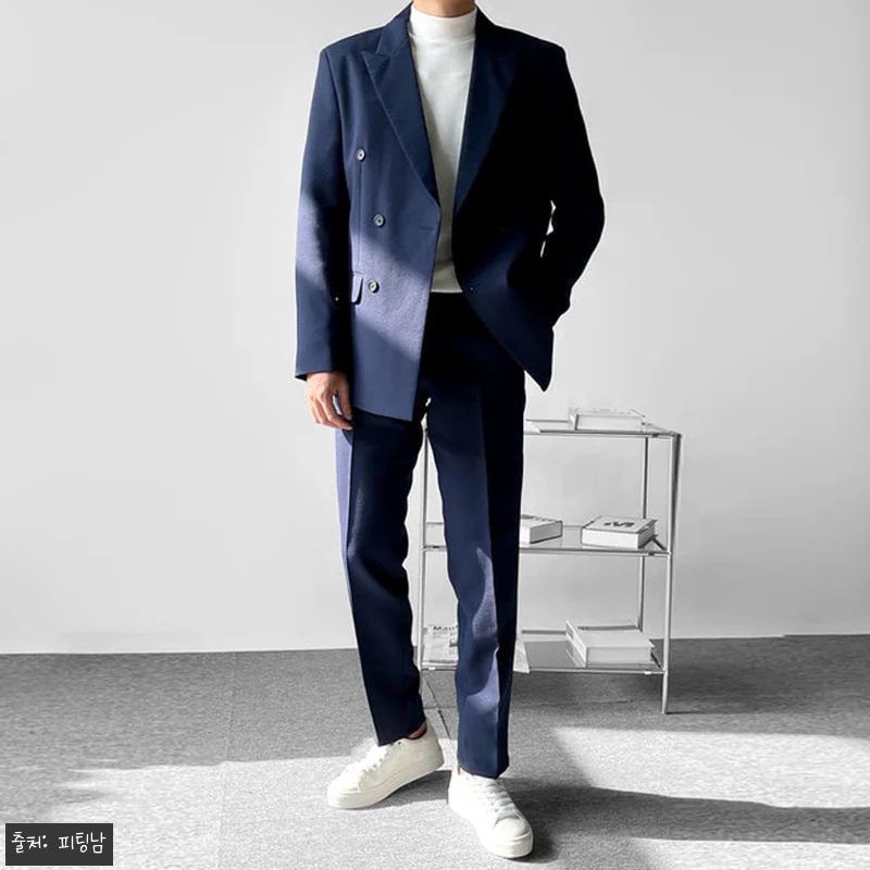 남자 제프리스 봄 가을 더블 버튼 블 관련 이미지 6