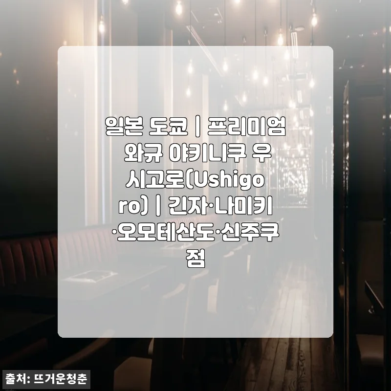 도쿄 프리미엄 와규 야키니쿠 우시고로 체험기