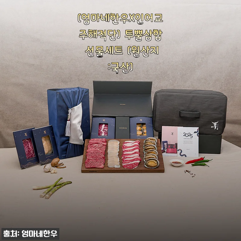 엄마네한우X인어교주해적단 투뿔삼합 선물세트 사용후기