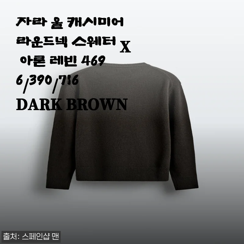자라 울 캐시미어 라운드넥 스웨터 X 아론 레빈 다크 브라운 후기
