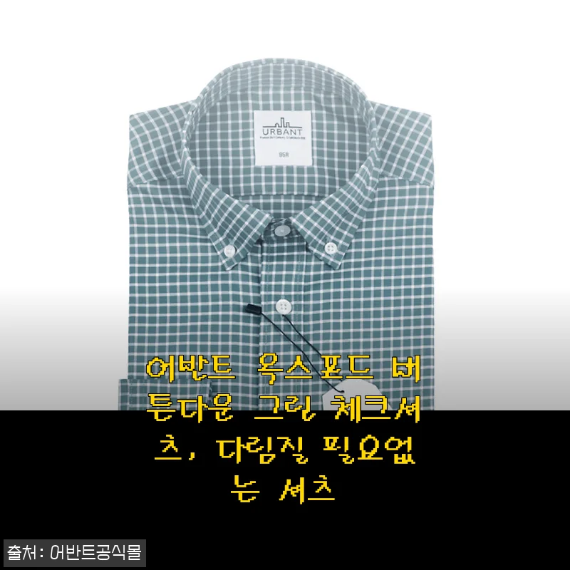 출근룩 고민 덜어준 어반트 옥스포드 버튼다운 그린 체크 셔츠, 다림질 없이 깔끔하게!