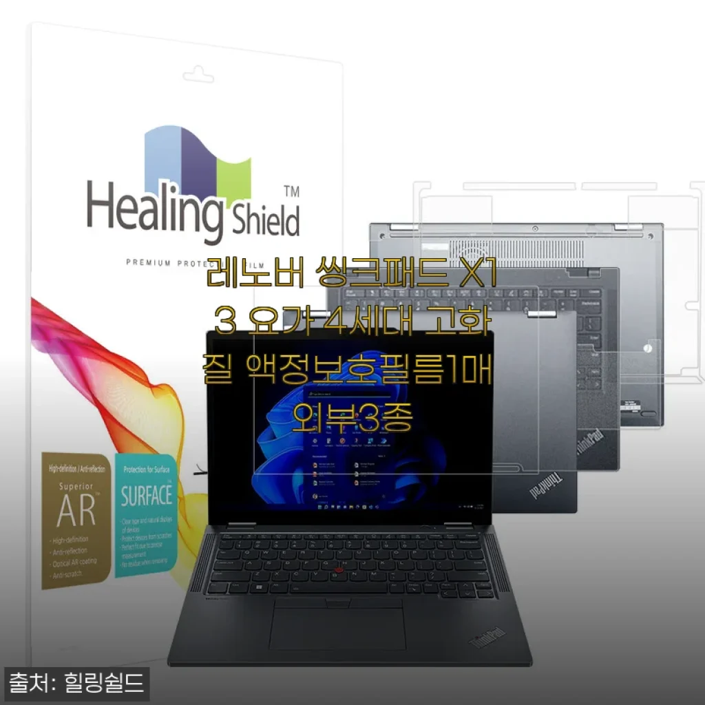레노버 씽크패드 X13 요가 4세대, 액정+외부 보호필름 세트 붙여보니 “이 정도면 노트북도 새 옷 입은 기분”